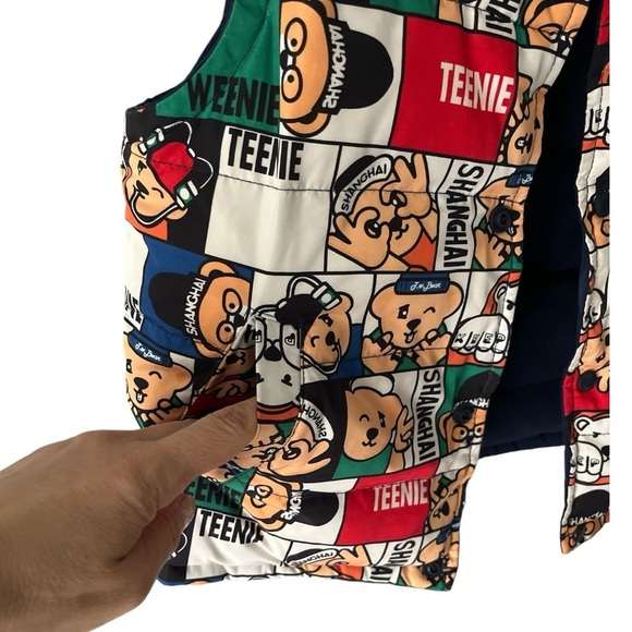 Teenie Weenie Reversible Puffer Vest Children 6-7 Years Old Blue Red Unisex - Picture 5 of 11